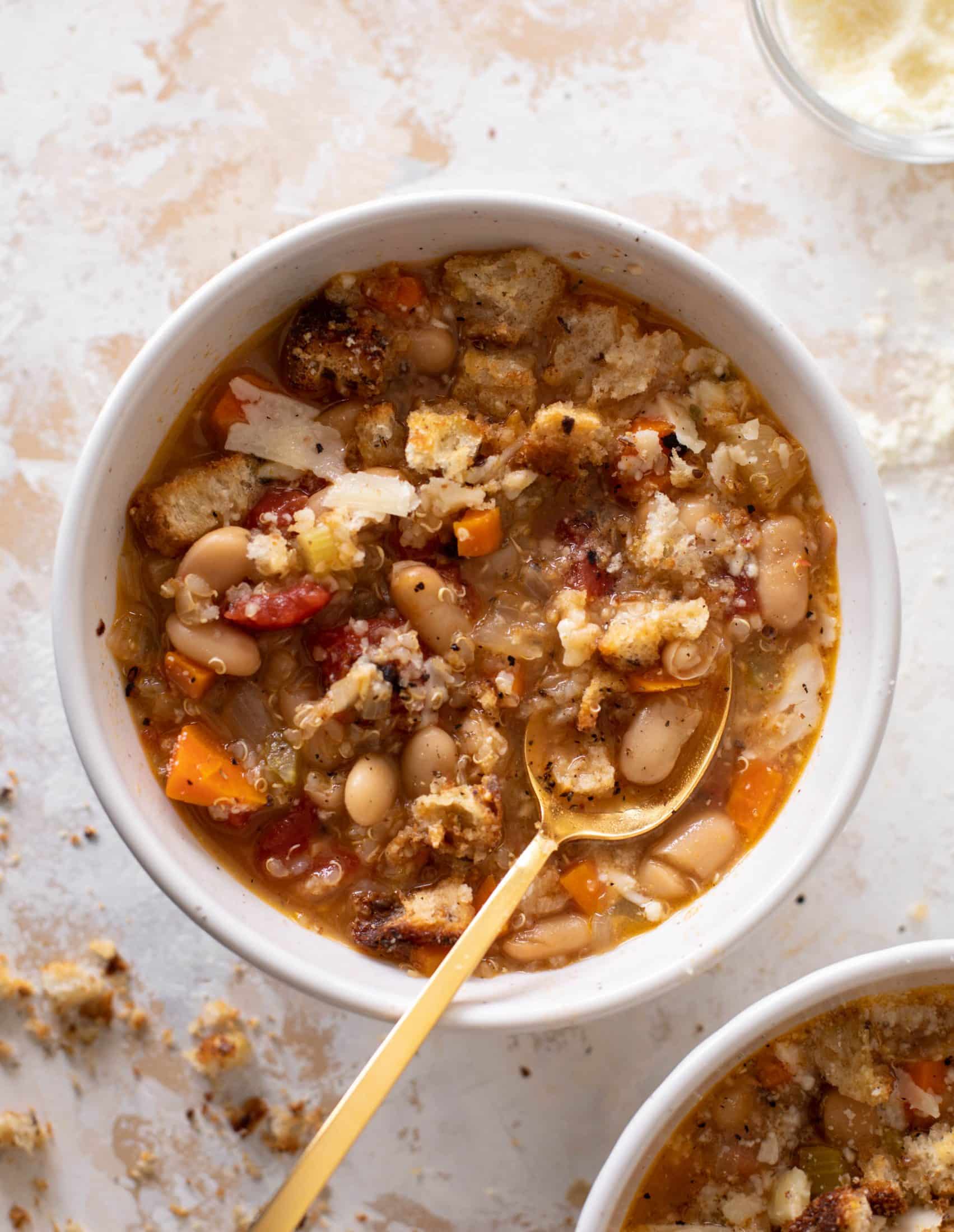 fire roasted quinoa white bean soup