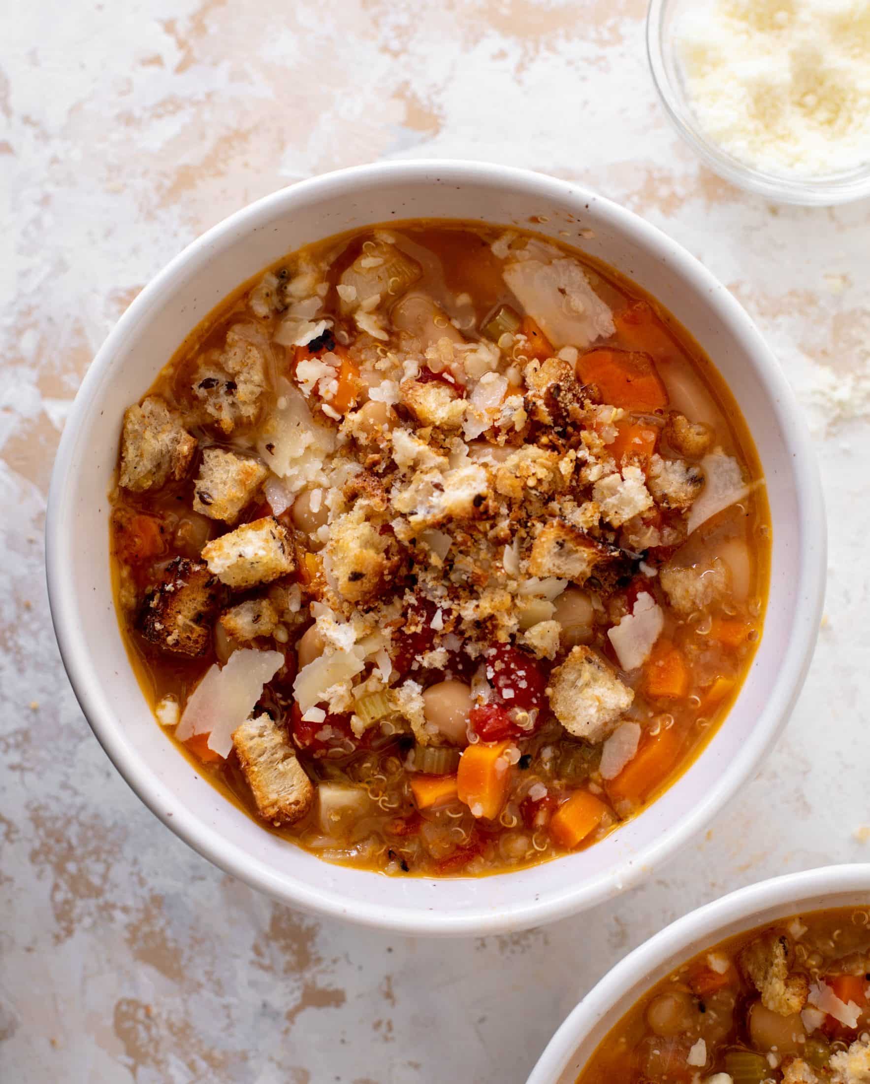 fire roasted quinoa white bean soup