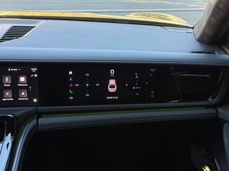 Front passenger screen of a 2025 Porsche Panamera GTS