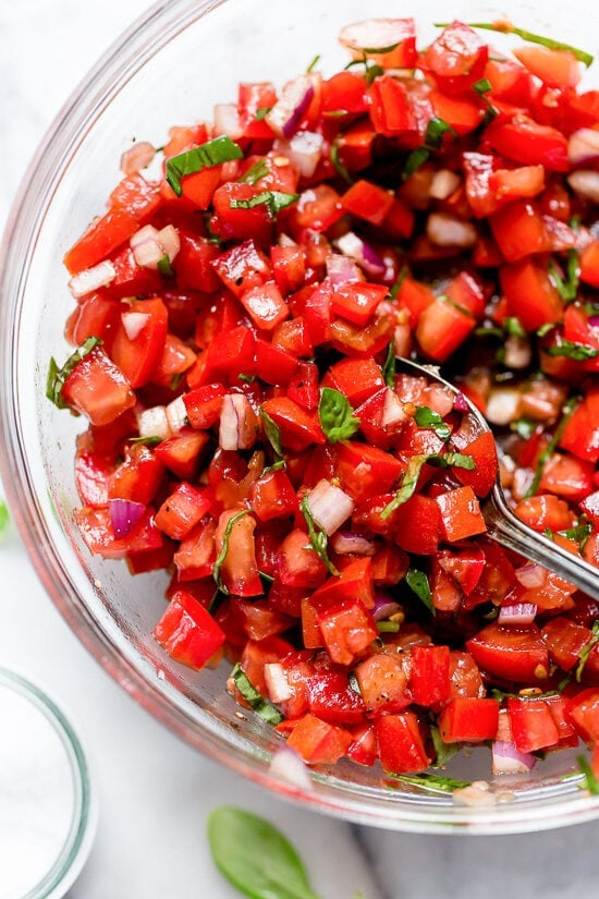 Bruschetta in a bowl