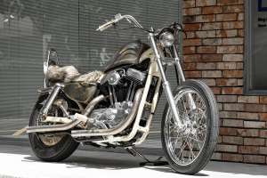 Harley Sportster chopper by 2LOUD Custom for Taiwanese pop star Yellow