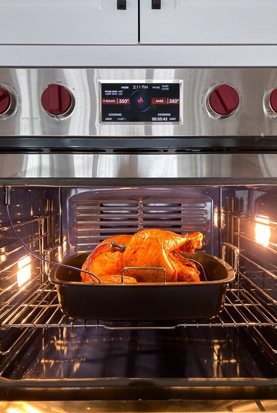 Making a turkey in the oven